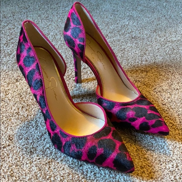 Jessica Simpson Shoes - Jessica Simpson hot pink and black heels size 8